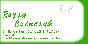 rozsa csincsak business card